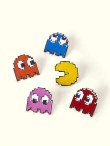 Popjeli 5 Creative Video Game Pixel Classic Maze Character, Cute Alloy Brooch Combination, Clothing Decoration Badge, Bag Decoration Badge, Universal For All Seasons - Multicolor - View 1