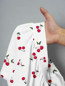 SHEIN Slayr Bộ đồ 2 món cỡ lớn in hình quả anh đào, phong cách tối giản, thích hợp cho các lễ hội âm nhạc mùa hè. - Nhiều màu - Xem 8