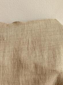 SHEIN EZwear Bộ đồ nữ gồm áo sơ mi ngắn tay cài một hàng khuy kiểu hiệp sĩ và quần kaki dệt kim màu sáng, kiểu dáng thường ngày. - Màu Khaki - Xem 4