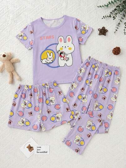 Conjunto de Pijama Infantil 3 en 1 ideal para noches cómodas y divertidas