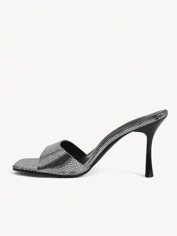 CUCCOO CHICEST Women's High-Heeled Sandals Fashion Black And White Grid Pattern Stiletto, Square Toe Word With Sandals, Dating Party Elegant High Heels Summer Shoes