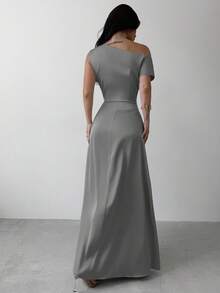 YkhahaYkhahaFirerie Vestido elegante asimétrico de hombro con pliegues y bajo de cola de sirena en color verde, adecuado para citas, vacaciones, bodas, eventos, regreso a la escuela, graduación, vestido de dama de honor formal, vestido de invitada de boda para mujerYkhahaYkhaha - Gris - Ver 6