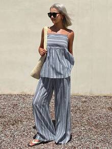 Livesso Conjuntos de dos piezas para mujer - Azul - Ver 1