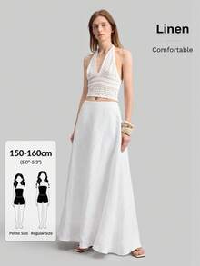 Ontre Petite 2026春夏 PETITE 女装宽松A字口袋半身裙，休闲百搭白色 - 白色 - 查看 2