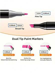 Bộ bút vẽ acrylic và màu nước hai đầu 60/48/80/36/24 màu tùy chỉnh, dụng cụ vẽ tranh anime chuyên nghiệp, đồ dùng nghệ thuật cho năm học mới. - Nhiều màu - Xem 6