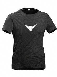 Áo thun thời trang nam mùa hè in kỹ thuật số - màu đen - Xem 5