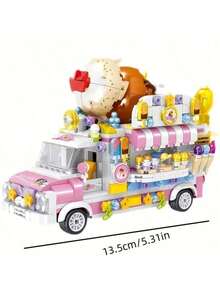 MINKOJA Bộ xếp hình xe kem 595 mảnh sống động – Mô hình đầy màu sắc, chân thực để trang trí nhà cửa và mang tính giáo dục, món quà hoàn hảo cho mẹ, bạn gái và bạn bè vào ngày Valentine, lễ Phục sinh. - Nhiều màu - Xem 9