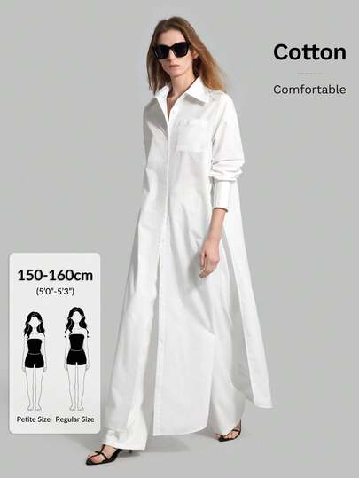 Ontre Petite PETITE 2026 SS Nueva camisa blanca holgada y larga, ropa casual de verano, adecuada para oficina, escuela, club, vintage, urbana, minimalista, elegante, apropiada para mujeres de talla pequeña