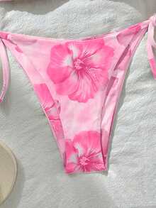 Swim Vcay 女士性感随机印花挂脖系带比基尼套装，夏季 - 彩色 - 查看 4