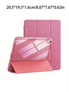 Case With Pencil Slot For IPad A16 2025, Smart Case For IPad 11th Generation/10th Generation, Shiny Case For IPad Air 11 M3 M2, Case For IPad Air 4/5 - Pink - View 2