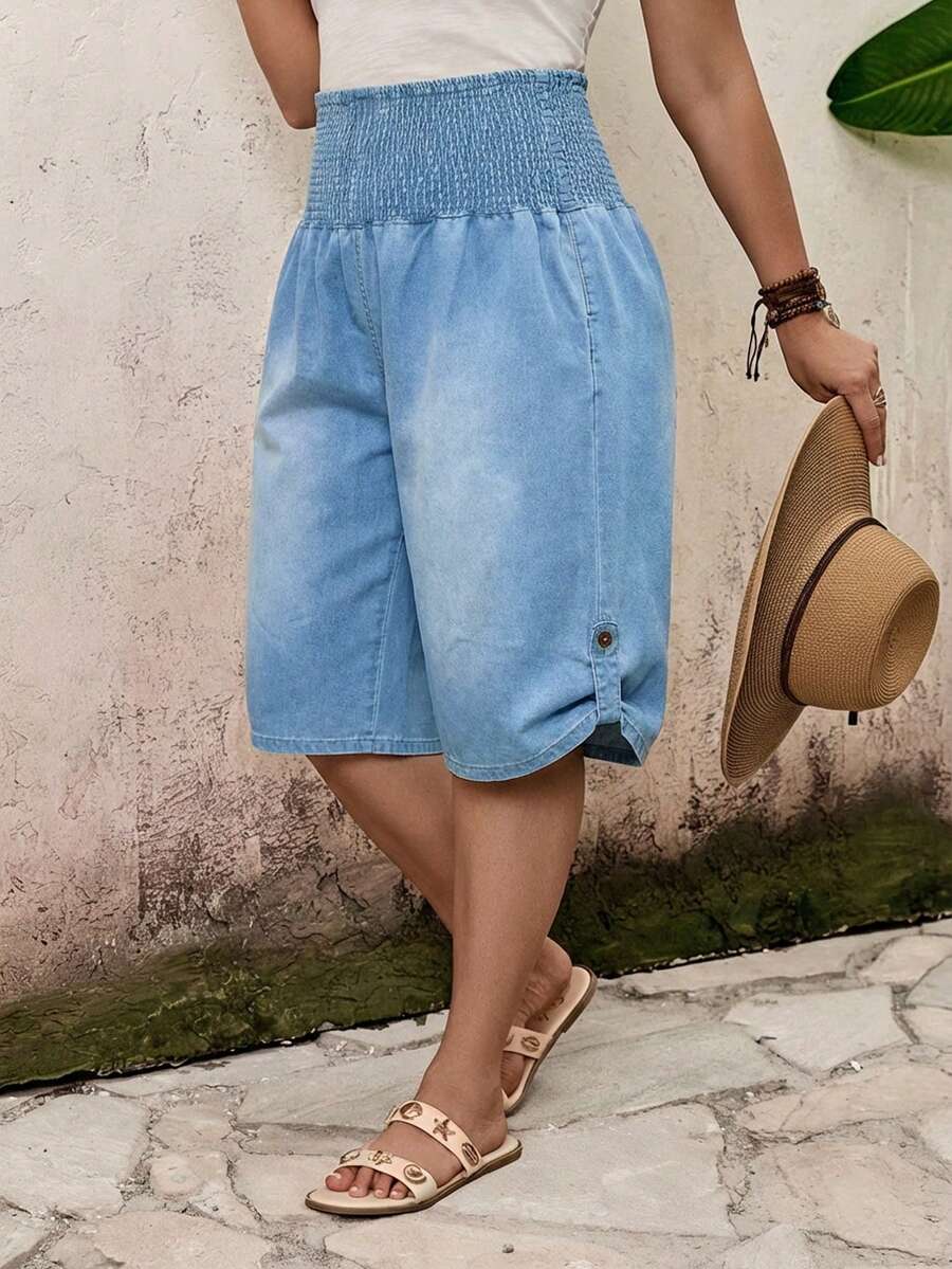 EMERY ROSE Mature Denim 大码女式宽松休闲七分牛仔裤