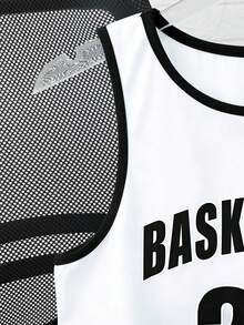 SHEIN Set de 2 piezas Ropa deportiva y casual para niños con estampado de letras americanas - Multicolor - Ver 5