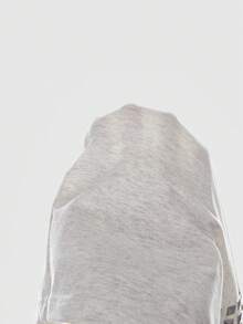 ROMWE Grunge Punk Áo thun dáng rộng màu trơn, thiết kế đinh tán hình chữ thập phong cách Y2K Punk, cắt laser, đa năng. - Màu Xám nhạt - Xem 6