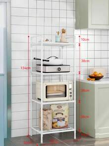1-Piece Space-Saving Tall Metal Shelf, Kitchen Shelf, Wardrobe Storage, Storage Box, Bathroom Shelf, Shower Rack, Floor-Standing Multi-Layer Bathroom Storage Shelf, Bookshelf, Storage Rack, Movable, Easy To Assemble, Suitable For Bathroom, Kitchen, Office, Study, Living Room, Holiday Gift. - Multicolor - View 16