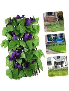 1PC Expandable Artificial Ivy Trellis Fence Privacy Screen Adjustable Faux Hedge Vines For Outdoor Indoor Garden Decor Patio Privacy Screen Balcony Decor Backyard Privacy Wall Decor Living Room Bedroom Decor Room Divider Plant Wall Modern Farmhouse Decor Wedding Decor Boho Decor Home Decor Faux Greenery Panel - Multicolor - View 2