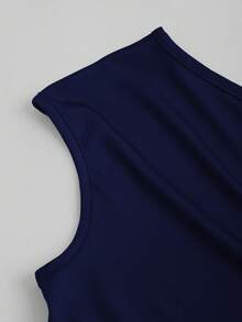 Sweetra Conjunto Confortável de 3 Peças para Mulheres com Camiseta de Ombro Oblíquo - Multicolorido - Visão 4