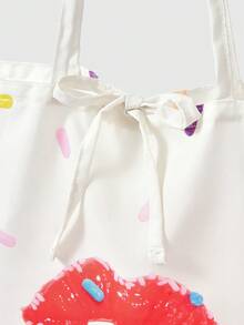 ROMWE Kawaii Borsa a tracolla versatile e portatile con motivo a lettere e cartoni animati, carina per le donne - labbro - Visualizzare 3