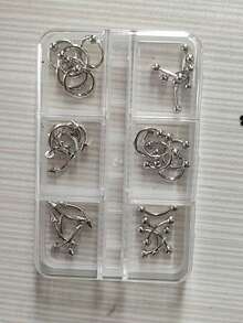 朋克金属尖刺链条美甲装饰套装 - 哥特风DIY美甲配件 美甲用品 美甲饰品 美甲宝石 - 淺灰色 - 查看 5