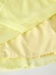 Tween Girl Solid Color Fashionable Halter Jumpsuit - Yellow - View 5