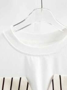 GlowEve Camisa a rayas 2 en 1 Conjuntos de vacaciones para mujeres - Blanco - Ver 4