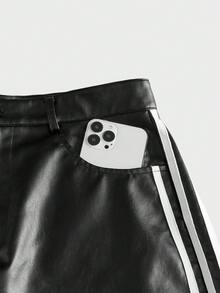 AXEPEAK Men's Versatile Striped Zip Pocket Pants, Suitable For Gatherings - Black - View 5