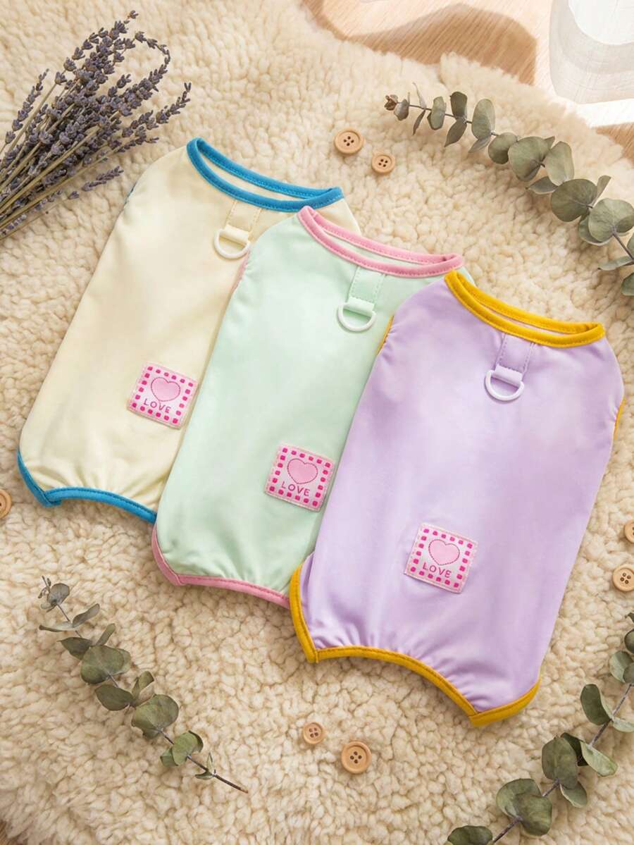 PETSIN Quần áo cho thú cưng, quần áo cho chó, quần áo cho mèo, quần yếm thường ngày, quần yếm mới cho động vật nhỏ mùa xuân và mùa hè, bộ áo liền quần có khóa kéo, đồ dùng cho thú cưng, quần yếm thường ngày - Nhiều màu - Xem 1