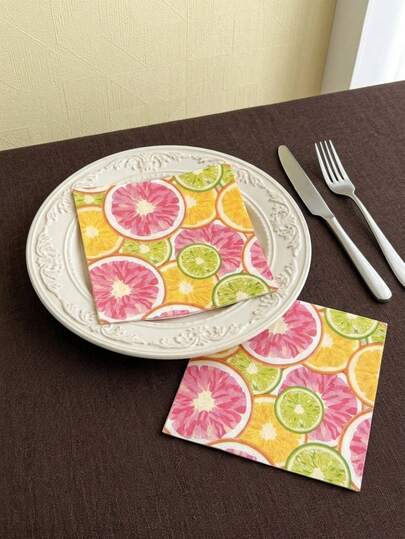 Cirelle 20 khăn giấy in hình quả chanh nhiều màu sắc, giấy ăn hai lớp dùng một lần, giấy ăn nhà hàng kiểu phương Tây, khăn ăn tiệc mùa xuân hè, khăn ăn tiệc ngoài trời, khăn ăn nhà bếp, trang trí khay khăn ăn, khăn ăn cocktail, đồ dùng tiệc sinh nhật, khăn ăn in hình tiệc tốt nghiệp, đồ dùng trang trí tiệc, giấy ăn vuông.