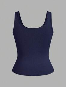Slaydiva 2pcs/Set Navy Blue Purple Casual Basic Camisole Sleeveless Deep V-Neck Ribbed Tank Top For Women, Summer Top Home - Multicolor - View 7