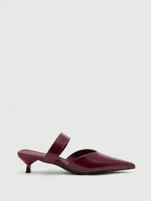 CUCCOO BIZCHIC Women's Shoes Pointed Burgundy Closed Toe With Fashionable Wear Commuter Style Versatile Dew Heel High Heel Sandals Summer Shoes - Burgundy - View 2