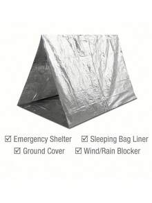Outdoor Emergency Thermal Blanket, Waterproof Windproof Rainproof Sunscreen Survival Blanket, Retains Body Heat, Tear-Resistant, Lightweight Foldable Shelter Blanket For Camping Hiking Trekking Mountaineering, Essential Gear For Outdoor Adventures - Multicolor - View 4