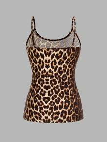 SHEIN EZwear 4pcs Leopard & Zebra Print Casual Minimalist Camisole Vest Tops, Suitable For Summer - Multicolor - View 10
