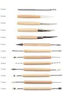 Bộ dụng cụ làm gốm và điêu khắc cán gỗ 41/45 món, thích hợp cho gốm sứ, đất sét polymer và đất sét nhựa - Bộ dụng cụ chạm khắc, tạo hình và nặn không dùng điện. - Nhiều màu - Xem 3