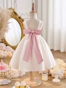 SHEIN Young Girl Elegant & Cute Colorblock 3D Butterfly Sleeveless Princess Dress - Multicolor - View 5