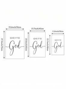 1PC 3PCS GIVE IT TO GOD AND GO TO SLEEP PRINT CANVAS PAINTINGS INSPIRATIONAL QUOTE POSTER RELIGIOUS CHRISTIAN WALL ART RELAXING TRUST SLEEP REMINDER BEDROOM HOME DECOR UNFRAMED - Multicolor - View 2