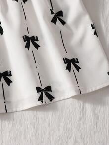 Bộ áo thun cho bé gái tuổi teen, kiểu dáng cơ bản thường ngày, áo hai dây màu trắng dáng rộng viền ren và quần ống rộng màu trắng. - Nhiều màu - Xem 7