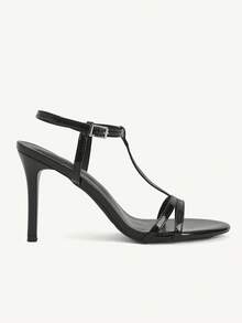 CUCCOO CHICEST Giày nữ mùa hè mới, giày sandal cao gót mũi tròn. - màu đen - Xem 3