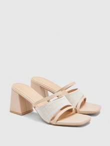 CUCCOO BIZCHIC Giày sandal cao gót thời trang nữ - Màu be - Xem 2