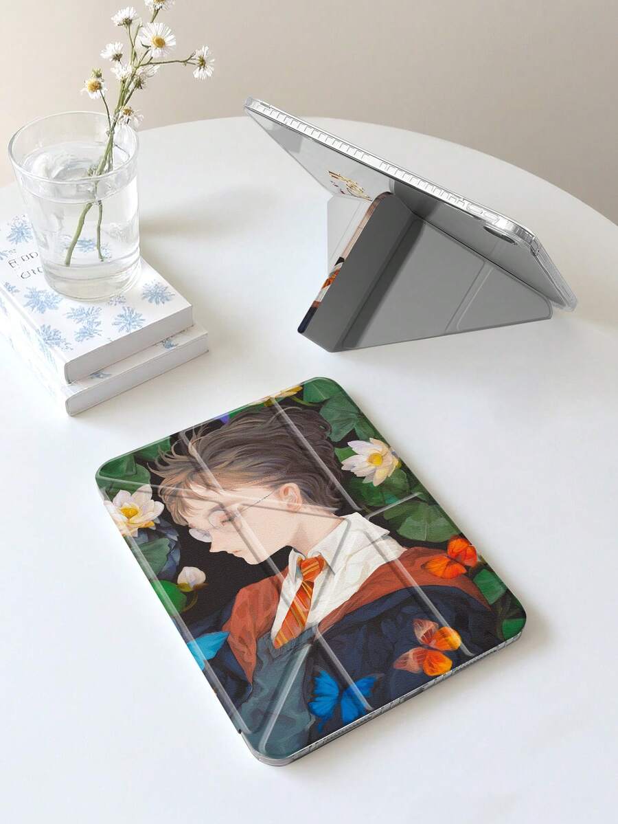 HARRY POTTER X SHEIN Ốp bảo vệ máy tính bảng hình nhân vật hoạt hình dễ thương, tương thích với iPad (A16) 11 inch thế hệ thứ 11 2025/Pad thế hệ thứ 10, Pad Pro 2020 11 inch, Pad 7/8/9, Galaxy Tab S6 Lite 10.4 inch, chất liệu cao cấp, có tính năng gập 3+Y, chức năng tự động bật/tắt màn hình và ngăn đựng bút tích hợp, chống sốc và thời trang. - Nhiều màu - Xem 1