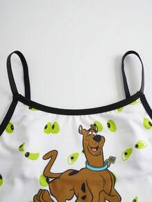 SCOOBY-DOO X SHEIN Women's Cartoon Print Camisole Bra Set - White - View 7