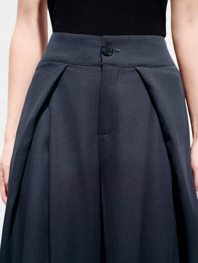 Aveloria Modichic Nuevos pantalones casuales elegantes de unicolor de sarga, de estilo versátil europeo y americano, para primavera/verano, de corte holgado y apropiados para el uso de negocios