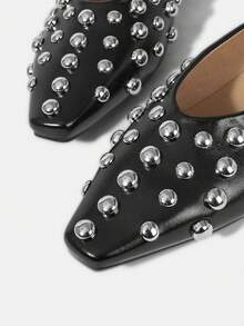 Mnmlis 女士前系带平底休闲鞋 - 黑色 - 查看 3