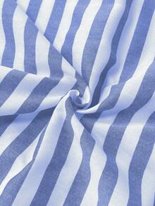 EMERY ROSE Plus Size Linen Striped Casual Shirt - Multicolor - View 4