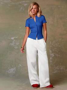 Athîral 女士休闲红色开衫 - 藍色 - 查看 4