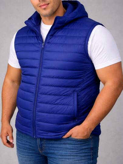  Nes Sport Chaleco Acolchado para Hombre con Gorro Tallas Extra