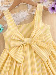 Emery Rose Kids Emery Rose Kids Young Girl Woven Striped Casual Camisole Dress Kids White And Yellow Coquette For Girls - Yellow - View 6