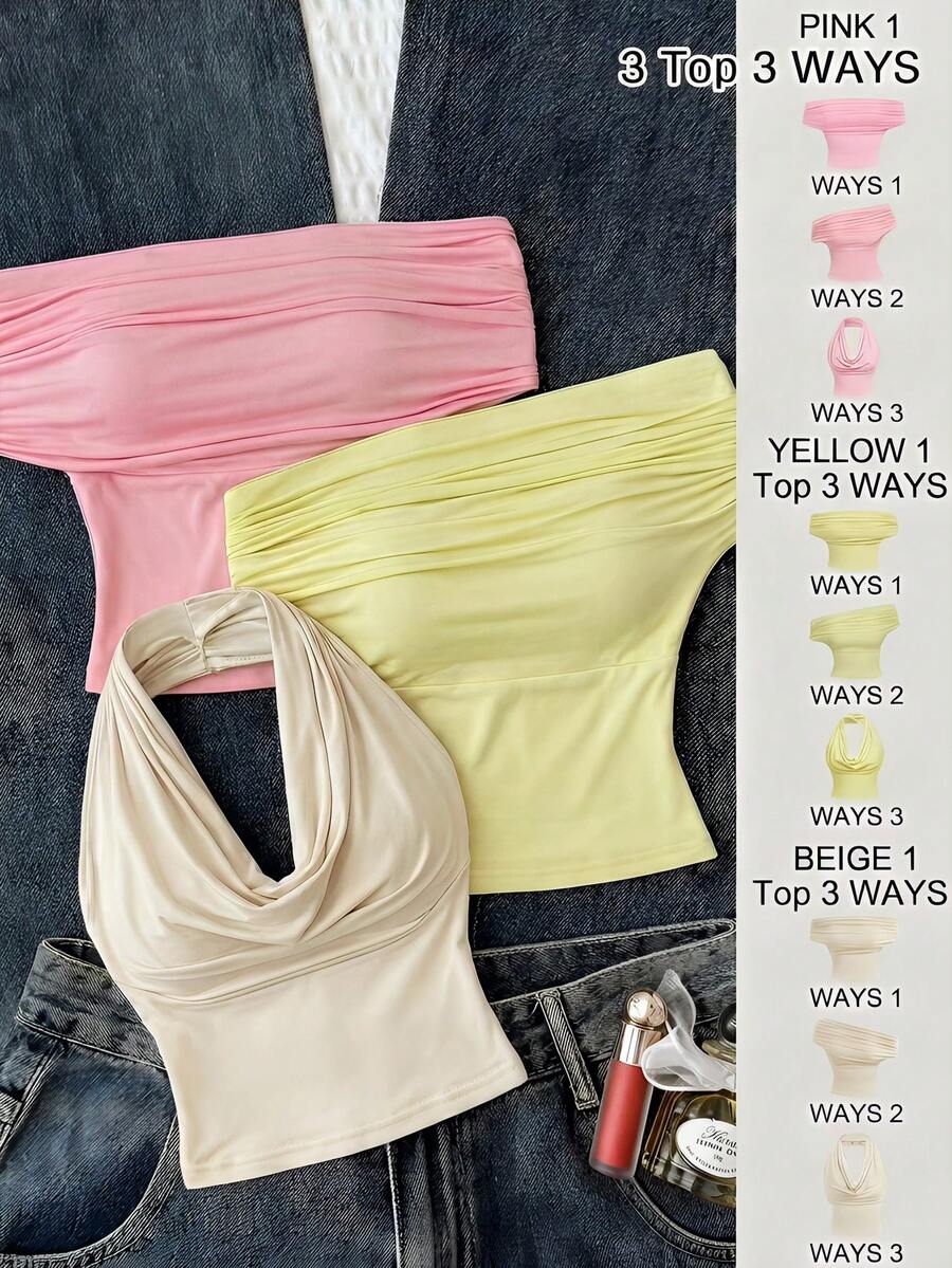 SHEIN 3 Áo thun cho bé gái tuổi teen - Nhiều màu - Xem 1