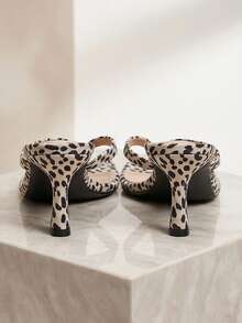 MUSERA Women's Shoes Kitten And Sandals, Cute And Playful, Girly Style, Suitable For Summer And Christmas - Off-white leopard print - View 2