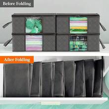 Sacos de Armazenamento Doméstico, Organizadores Dobráveis para Itens Domésticos, Ideal para Organização Doméstica, Roupas, Cobertores, Suéteres, Roupa de Cama, Quartos, Travesseiros e Organização de Armários - Preto 2 - Visão 5