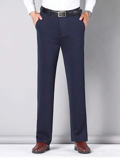 Pantalones de Vestir a Medida de Alta Calidad para Hombre Estilo Blazer, Ajuste Delgado, Elásticos, Casuales y Formales, Ideales para Trabajo y Oficina