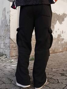 Artur Kramer Pantaloni cargo jogger da uomo in colore unito casual - nero - Visualizzare 2